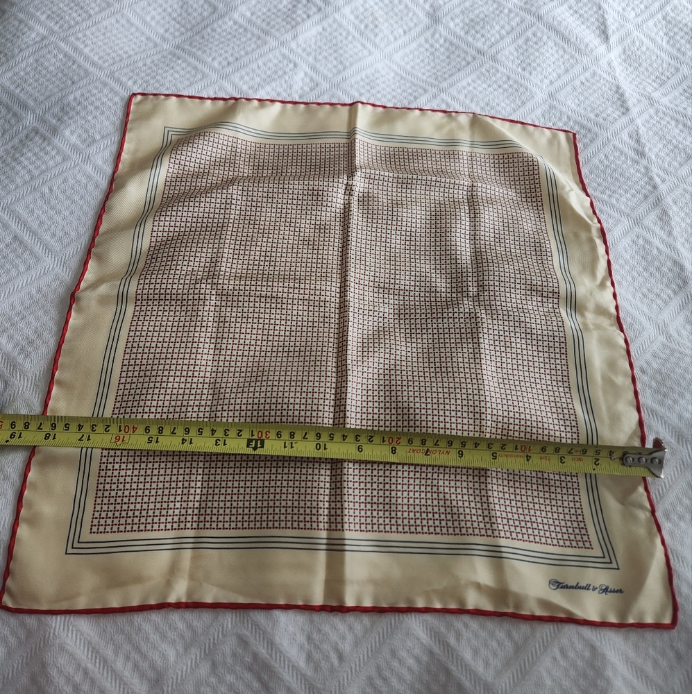 Turnbull & Asser Silk Scarf with Red and Cream Pattern